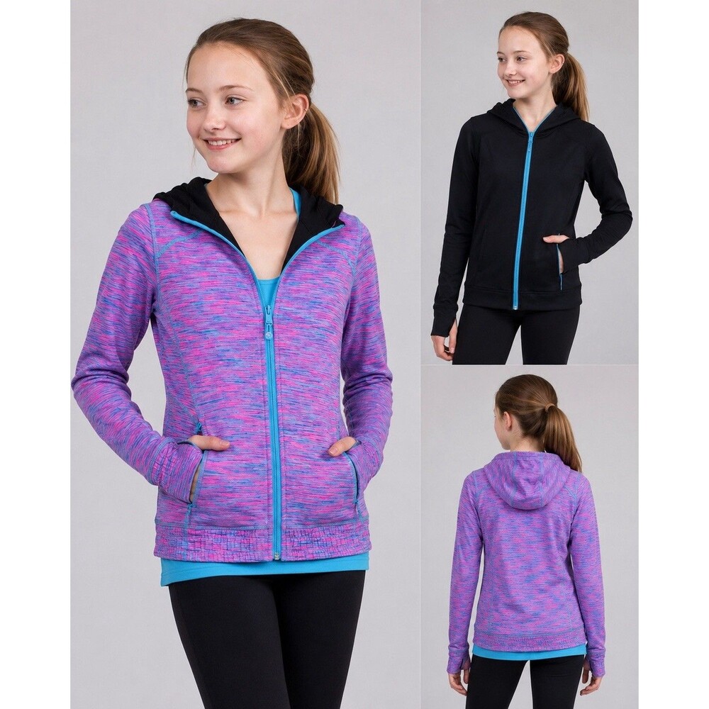 Ivivva Reversible Hooded Zip Up Jacket Girls Size 12 Athleisure Y2K